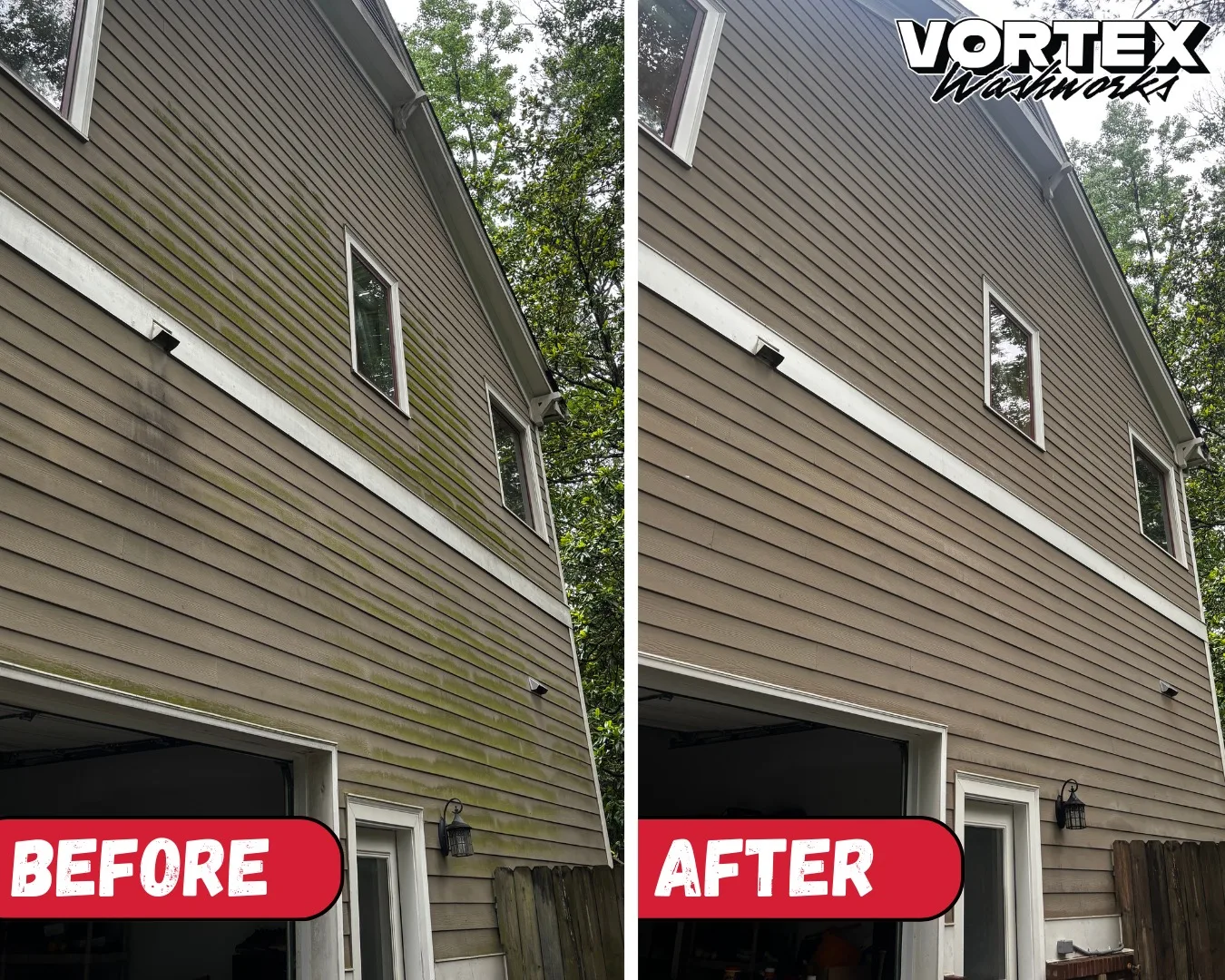 House siding soft washing before and after in Decatur, GA